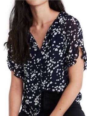 Madewell Momento Ruffle Sleeve Blouse small